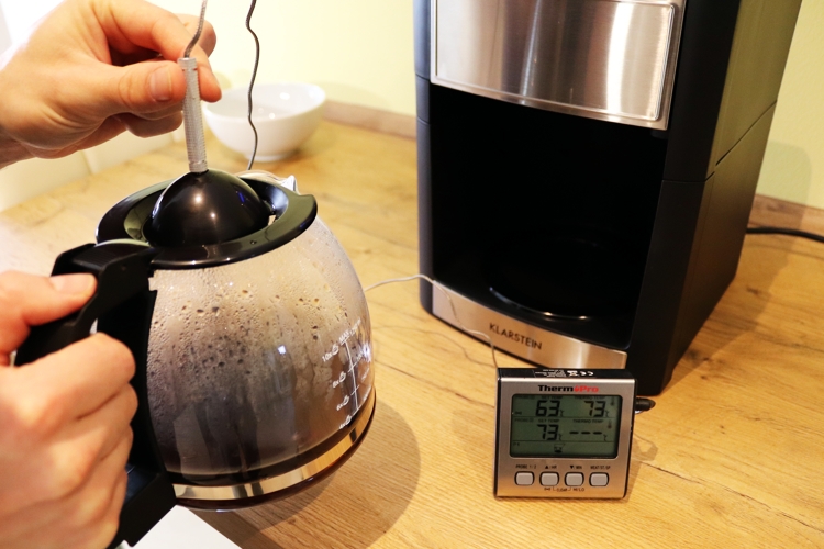 Kaffeemaschine Klarstein Temperatur messen