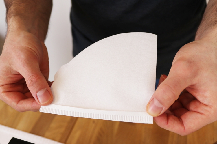 Papierilter für Handfilter falten