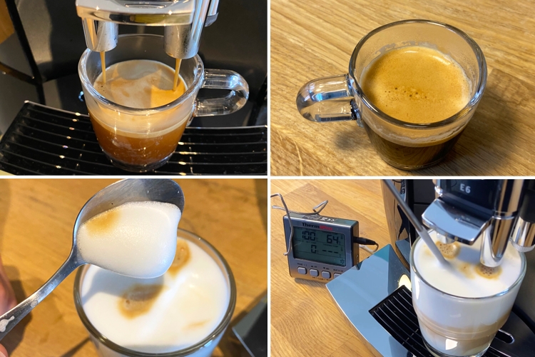 Jura E6 Kaffeevollautomat Getränke im Test