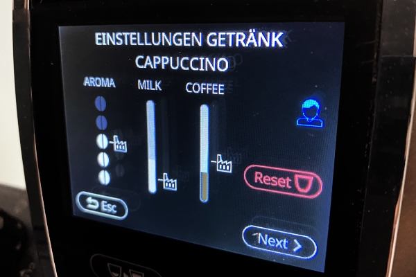 Delonghi Dinamica Plus Kaffeevollautomat Getraenk Reset