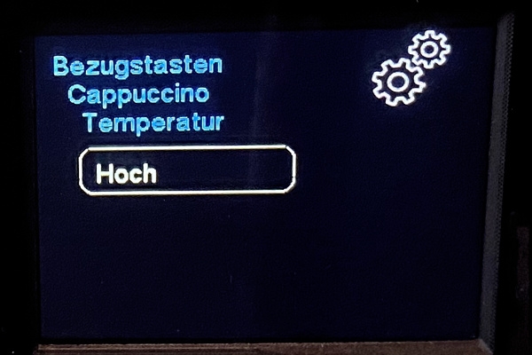 Melitta Latte Select Display Temperatur