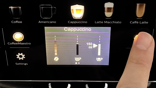 Saeco Gran Aroma Display Cappuccino Milch Menge