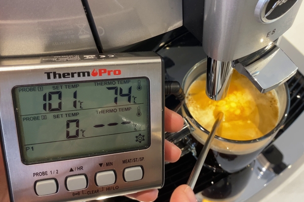 Jura E8 Kaffee Temperatur messen