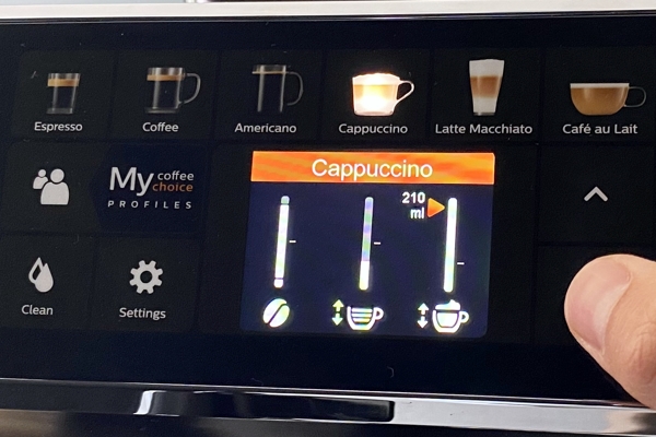 Philips LatteGo 5400 Display Cappuccino Einstellung