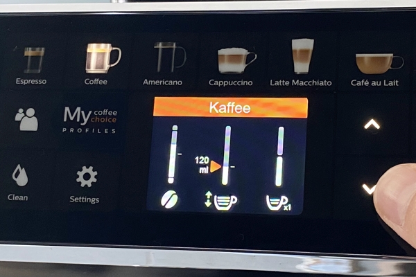 Philips LatteGo 5400 Display Kaffee Einstellung