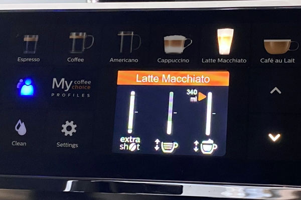 Philips LatteGo 5400 Display Latte Macchiato Einstellungen